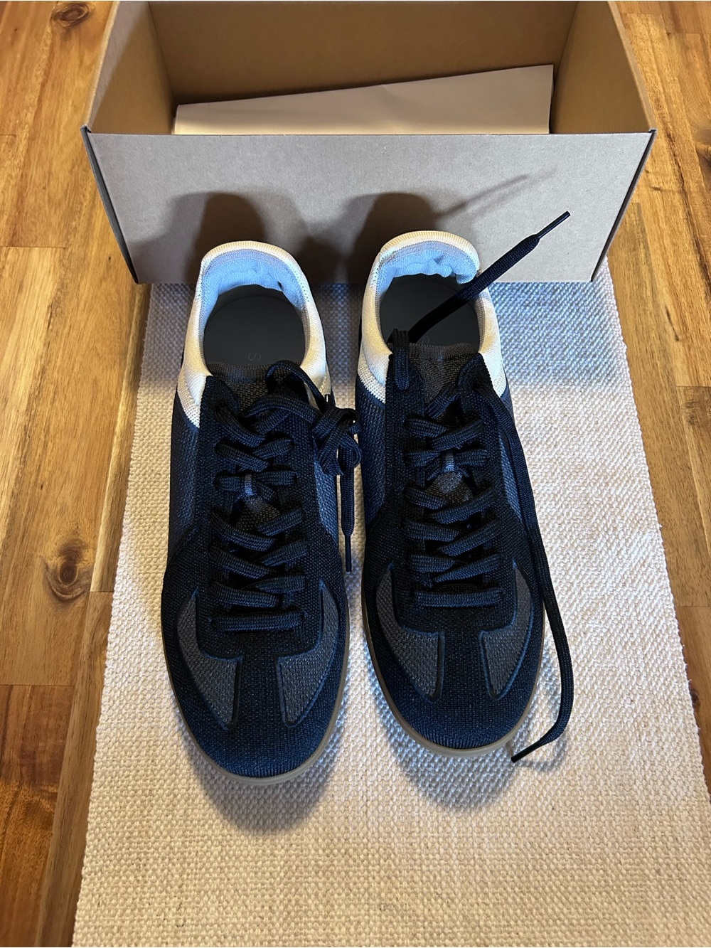 Rothy's RS01 Sneaker in Black, White, and Gray, Obsidian Black Size 10